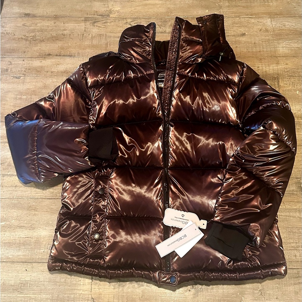 NWT BCBGeneration, size medium, raisin colored puffer jacket